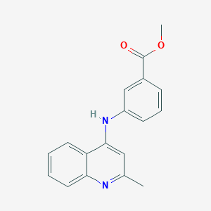 molecular formula C18H16N2O2 B8762077 Methyl 3-[(2-methylquinolin-4-yl)amino]benzoate 