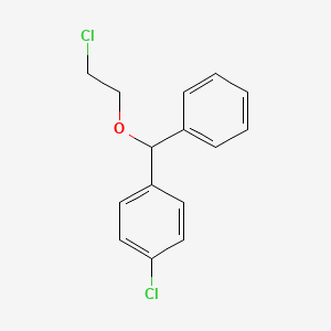 molecular formula C15H14Cl2O B8762132 1-Chloro-4-((2-chloroethoxy)(phenyl)methyl)benzene 