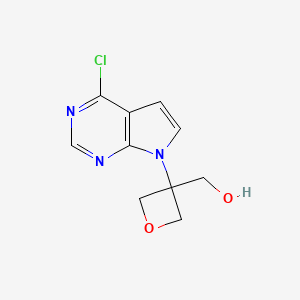molecular formula C10H10ClN3O2 B8762149 (3-(4-Chloro-7H-pyrrolo[2,3-D]pyrimidin-7-YL)oxetan-3-YL)methanol 