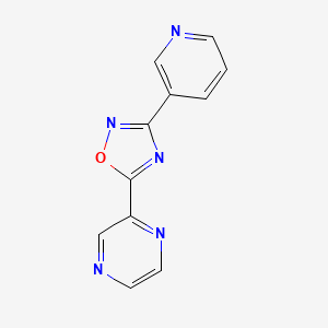 molecular formula C11H7N5O B8762191 5-(Pyrazin-2-yl)-3-(pyridin-3-yl)-1,2,4-oxadiazole 