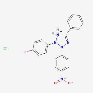 molecular formula C19H15ClIN5O2 B8762285 2-(4-iodophenyl)-3-(4-nitrophenyl)-5-phenyl-1H-tetrazol-1-ium chloride 