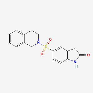 molecular formula C17H16N2O3S B8762389 5-(3,4-Dihydro-1H-isoquinoline-2-sulfonyl)-1,3-dihydro-indol-2-one 