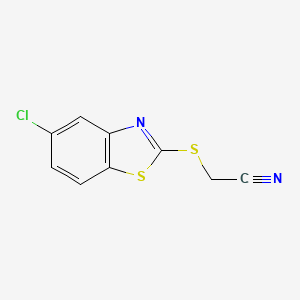 molecular formula C9H5ClN2S2 B8762425 [(5-Chloro-1,3-benzothiazol-2-yl)sulfanyl]acetonitrile CAS No. 90660-75-6