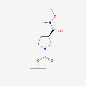 molecular formula C12H22N2O4 B8762468 (R)-Tert-butyl 3-(methoxy(methyl)carbamoyl)pyrrolidine-1-carboxylate CAS No. 1204677-54-2