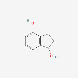 molecular formula C9H10O2 B8762474 2,3-dihydro-1H-indene-1,4-diol 