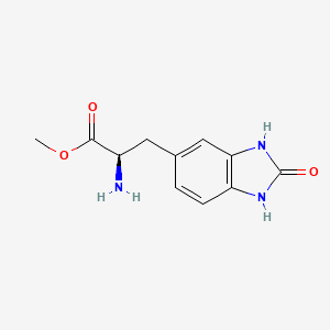 molecular formula C11H13N3O3 B8762477 Methyl (2R)-2-amino-3-(2-oxo-1,3-dihydrobenzimidazol-5-yl)propanoate 