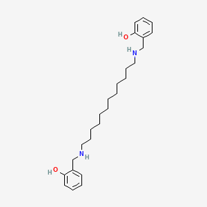 molecular formula C26H40N2O2 B8762518 2-[[12-[(2-Hydroxyphenyl)methylamino]dodecylamino]methyl]phenol CAS No. 67360-00-3