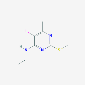 molecular formula C8H12IN3S B8762554 N-ethyl-5-iodo-6-methyl-2-(methylthio)pyrimidin-4-amine CAS No. 934493-77-3