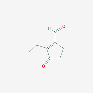 molecular formula C8H10O2 B8762597 2-Ethyl-3-oxocyclopent-1-ene-1-carbaldehyde CAS No. 83960-83-2
