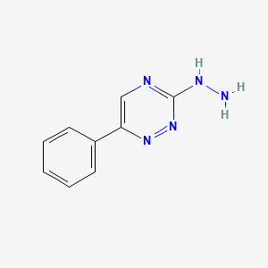 molecular formula C9H9N5 B8762617 3-Hydrazino-6-phenyl-1,2,4-triazine CAS No. 73214-25-2