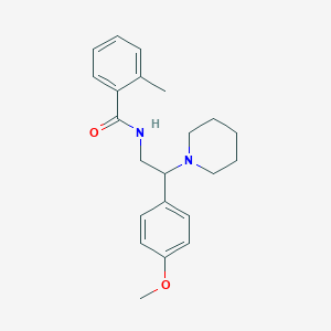 molecular formula C22H28N2O2 B8762656 N-[2-(4-methoxyphenyl)-2-piperidin-1-ylethyl]-2-methylbenzamide 