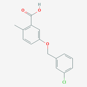 molecular formula C15H13ClO3 B8762793 5-{[(3-Chlorophenyl)methyl]oxy}-2-methylbenzoic acid 