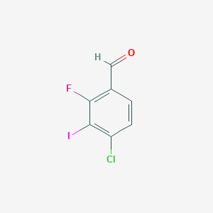 molecular formula C7H3ClFIO B8762884 4-Chloro-2-fluoro-3-iodobenzaldehyde 