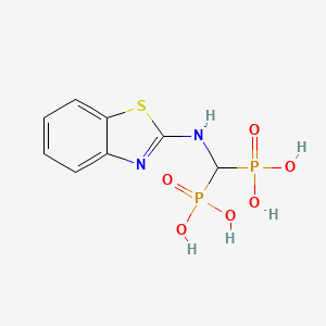 molecular formula C8H10N2O6P2S B8762932 1-(Benzothiazol-2-yl-amino)methane-1,1-diphosphonic acid CAS No. 118054-16-3