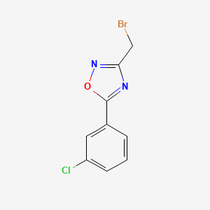 molecular formula C9H6BrClN2O B8762937 3-(Bromomethyl)-5-(3-chlorophenyl)-1,2,4-oxadiazole 