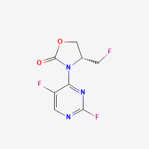 molecular formula C8H6F3N3O2 B8763163 (R)-3-(2,5-Difluoropyrimidin-4-yl)-4-(fluoromethyl)oxazolidin-2-one 