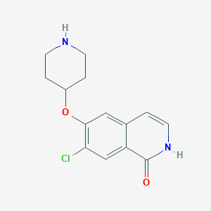molecular formula C14H15ClN2O2 B8763204 7-Chloro-6-(piperidin-4-yloxy)isoquinolin-1(2H)-one 