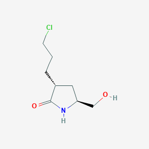 molecular formula C8H14ClNO2 B8763291 2-Pyrrolidinone,3-(3-chloropropyl)-5-(hydroxymethyl)-,(3R,5S)- 