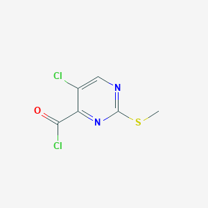 molecular formula C6H4Cl2N2OS B8763455 5-Chloro-2-(methylthio)pyrimidine-4-carbonyl chloride CAS No. 79686-02-5