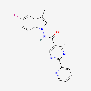 molecular formula C20H16FN5O B8763502 5-PyriMidinecarboxaMide, N-(5-fluoro-3-Methyl-1H-indol-1-yl)-4-Methyl-2-(2-pyridinyl)- CAS No. 1068967-96-3