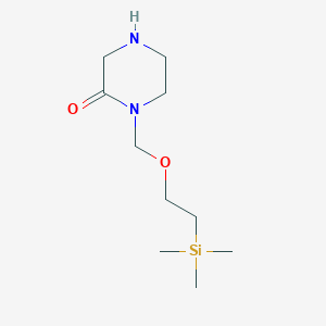 B8763539 1-{[2-(Trimethylsilyl)ethoxy]methyl}piperazin-2-one CAS No. 921760-90-9