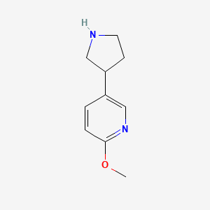 molecular formula C10H14N2O B8763550 2-Methoxy-5-(pyrrolidin-3-YL)pyridine 