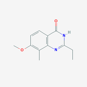 molecular formula C12H14N2O2 B8763584 7-Methoxy-8-methyl-2-ethyl-quinazolin-4-ol CAS No. 922520-27-2