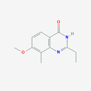 molecular formula C12H14N2O2 B8763584 2-Ethyl-7-methoxy-8-methylquinazolin-4(3H)-one CAS No. 922520-27-2