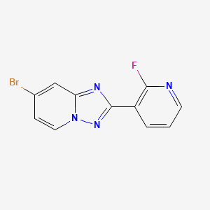 molecular formula C11H6BrFN4 B8763591 7-Bromo-2-(2-fluoropyridin-3-YL)-[1,2,4]triazolo[1,5-A]pyridine 