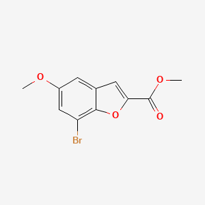 molecular formula C11H9BrO4 B8763644 Methyl 7-bromo-5-methoxybenzofuran-2-carboxylate 