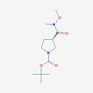 molecular formula C12H22N2O4 B8763680 (S)-Tert-butyl 3-(methoxy(methyl)carbamoyl)pyrrolidine-1-carboxylate 