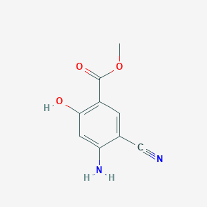 molecular formula C9H8N2O3 B8763687 Methyl 4-amino-5-cyano-2-hydroxybenzoate CAS No. 71408-00-9
