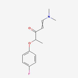 molecular formula C13H16FNO2 B8763958 1-(Dimethylamino)-4-(4-fluorophenoxy)pent-1-en-3-one 