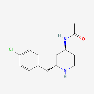 molecular formula C14H19ClN2O B8764030 N-((2R,4S)-2-(4-chlorobenzyl)piperidin-4-yl)acetamide CAS No. 177707-20-9