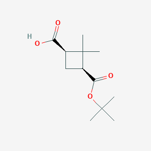 molecular formula C12H20O4 B8764045 (1R,3S)-3-[(tert-Butoxy)carbonyl]-2,2-dimethylcyclobutane-1-carboxylic acid 