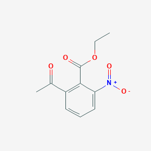 molecular formula C11H11NO5 B8764053 Ethyl 2-acetyl-6-nitrobenzoate 