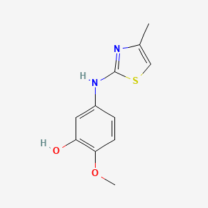 molecular formula C11H12N2O2S B8764069 2-Methoxy-5-[(4-methyl-1,3-thiazol-2-yl)amino]phenol CAS No. 933045-64-8