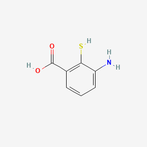 molecular formula C7H7NO2S B8764080 Benzoic acid, 3-amino-2-mercapto- CAS No. 71807-60-8