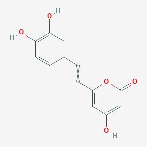molecular formula C13H10O5 B8764145 6-[2-(3,4-Dihydroxyphenyl)ethenyl]-4-hydroxy-2-pyranone 