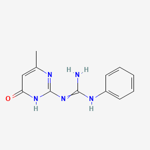 molecular formula C12H13N5O B8764162 N-(4-methyl-6-oxo-1,6-dihydropyrimidin-2-yl)-N'-phenylguanidine 