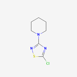 molecular formula C7H10ClN3S B8764182 5-Chloro-3-(piperidin-1-yl)-1,2,4-thiadiazole 