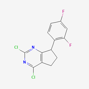 molecular formula C13H8Cl2F2N2 B8764331 2,4-Dichloro-7-(2,4-difluorophenyl)-6,7-dihydro-5H-cyclopenta[D]pyrimidine 