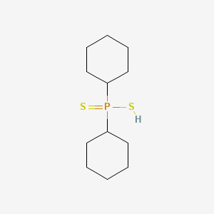 molecular formula C12H23PS2 B8764361 Phosphinodithioic acid, dicyclohexyl- CAS No. 40621-10-1