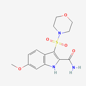 molecular formula C14H17N3O5S B8764371 6-Methoxy-3-(morpholine-4-sulfonyl)-1H-indole-2-carboxamide CAS No. 661467-80-7