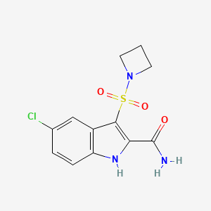 molecular formula C12H12ClN3O3S B8764455 3-(azetidin-1-ylsulfonyl)-5-chloro-1H-indole-2-carboxamide CAS No. 661467-90-9