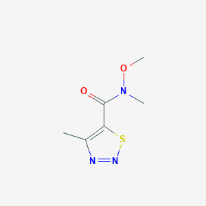 molecular formula C6H9N3O2S B8764488 N-methoxy-N,4-dimethyl-1,2,3-thiadiazole-5-carboxamide 