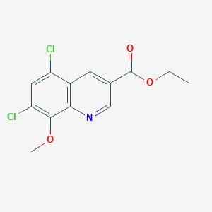 molecular formula C13H11Cl2NO3 B8764565 Ethyl 5,7-dichloro-8-methoxyquinoline-3-carboxylate CAS No. 648897-24-9