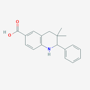 molecular formula C18H19NO2 B8764580 3,3-Dimethyl-2-phenyl-1,2,3,4-tetrahydroquinoline-6-carboxylic acid 
