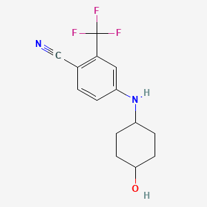 molecular formula C14H15F3N2O B8764595 4-(4-Hydroxy-cyclohexylamino)-2-trifluoromethyl-benzonitrile 