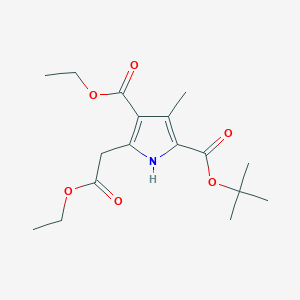 molecular formula C17H25NO6 B8764692 5-ethoxycarbonylmethyl-3-methyl-1H-pyrrole-2,4-dicarboxylic acid 2-tert-butyl ester 4-ethyl ester 